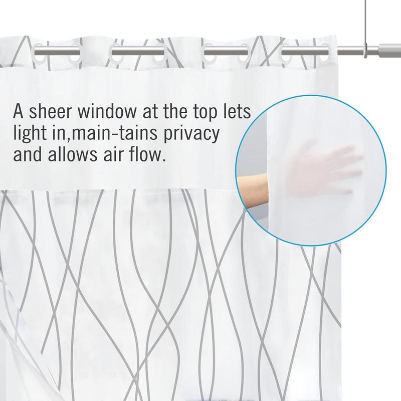 Minimalist Line Pattern Shower Curtain, Waterproof Shower Curtain, Bathroom Supplies for Home Use