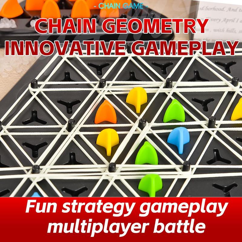 Triangle Chess Game, 1 Set Trigger Rubber Belt Game, Desktop Interactive Game, Party Leisure Interactive Game Props, Birthday Gift