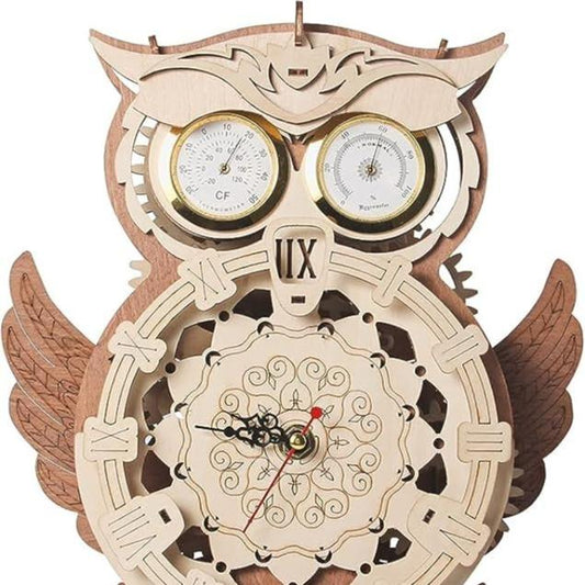 DIY Wooden Owl Clock Dec Decor Gift