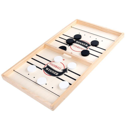 Fast Sling Puck Game, 1 Set Wooden Hockey Game, Foosball Board Game, Desktop Battle Winner Slingshot Game, Family Interaction Family Games Toy, Party Game Supplies