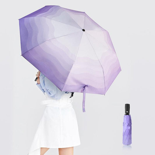 Gradient Color Portable Automatic Umbrella, 1 Count Folding Umbrella for Men & Women, Sunny and Rain Dual-use Umbrella for Outdoor Use