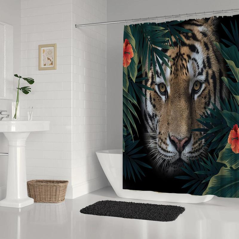 1 Piece Animal Pattern Shower Curtain, Waterproof Bathroom Curtain, Bathroom Accessory