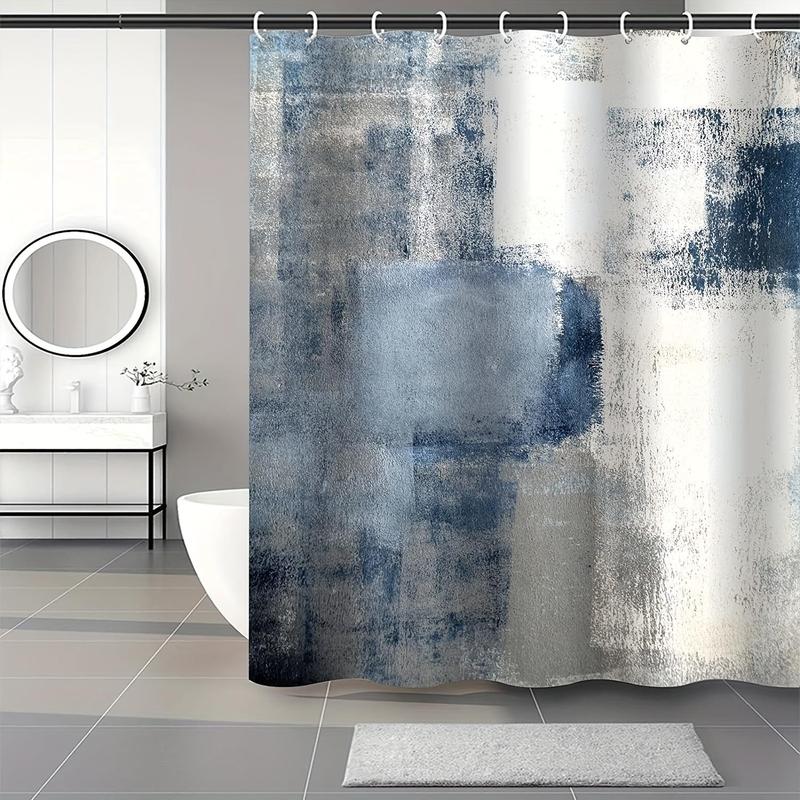 Abstract Pattern Bathroom Curtain, 4pcs/set Modern Art Print Bathroom Set with Shower Curtain & Rug & Holder & Hook,  Bathroom Decor Ideas,  Bathroom Accessory