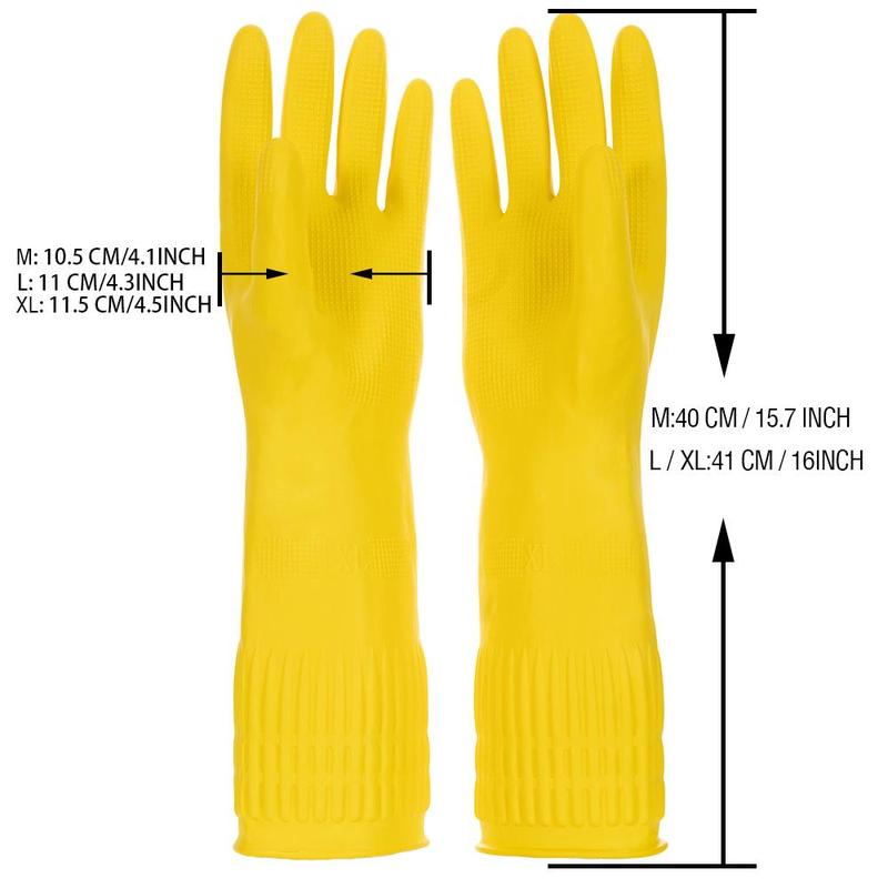 Latex Dishwashing Gloves, 2/4/10 Pairs Extended Non Slip Waterproof Cleaning Gloves, Household Cleaning Gadgets for Kitchen Garden