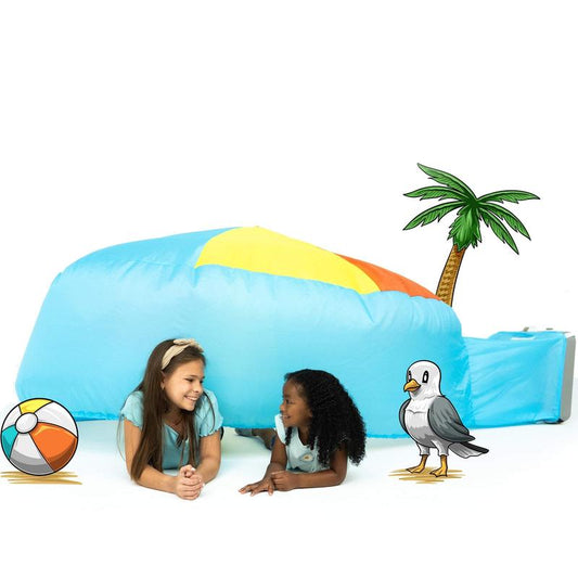 The Original Patented AirFort - Build A Fort in 30 Seconds, Inflatable Fort for Kids, Play Tent for 3-12 years, A Playhouse Where Imagination Runs Wild, Fan not included (Beach Ball Blue)