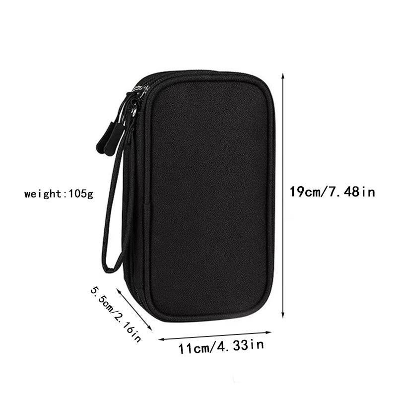 Double Layer Digital Accessories Storage Bag, 1 Count Portable Travel Storage Bag for Headphone Data Cable Charger, Multifunctional Home Organizer