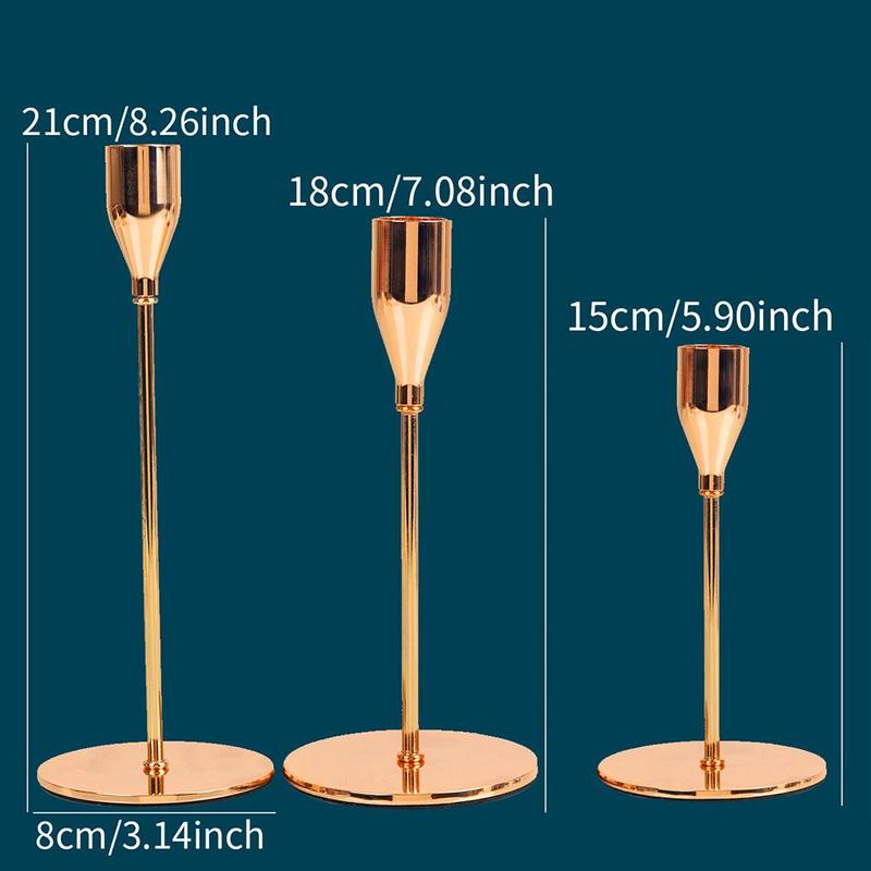 Simple Candle Holder, 3pcs/set Metal Candlestick Stand, Decorative Candle Support for Home Party Wedding, Unique Valentine's Day Gift, Exclusive For Valentine's Day