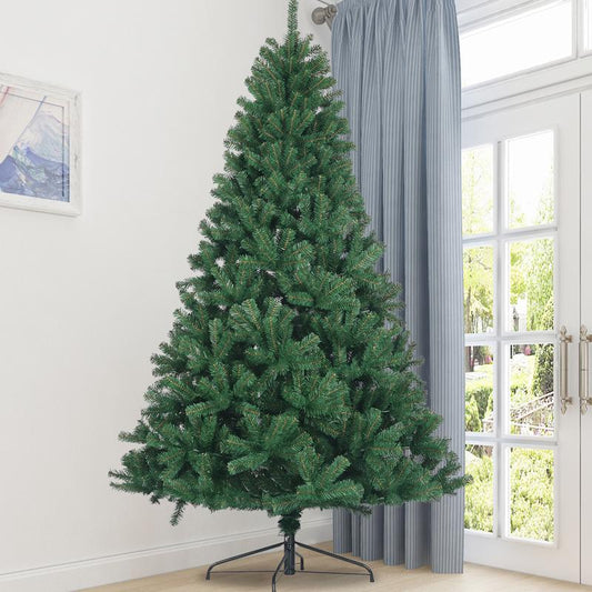 Artificial Christmas Tree Full Natural Spruce PVC Fir Tree Foldable Metal Stand Unlit Green Decoration Ornaments