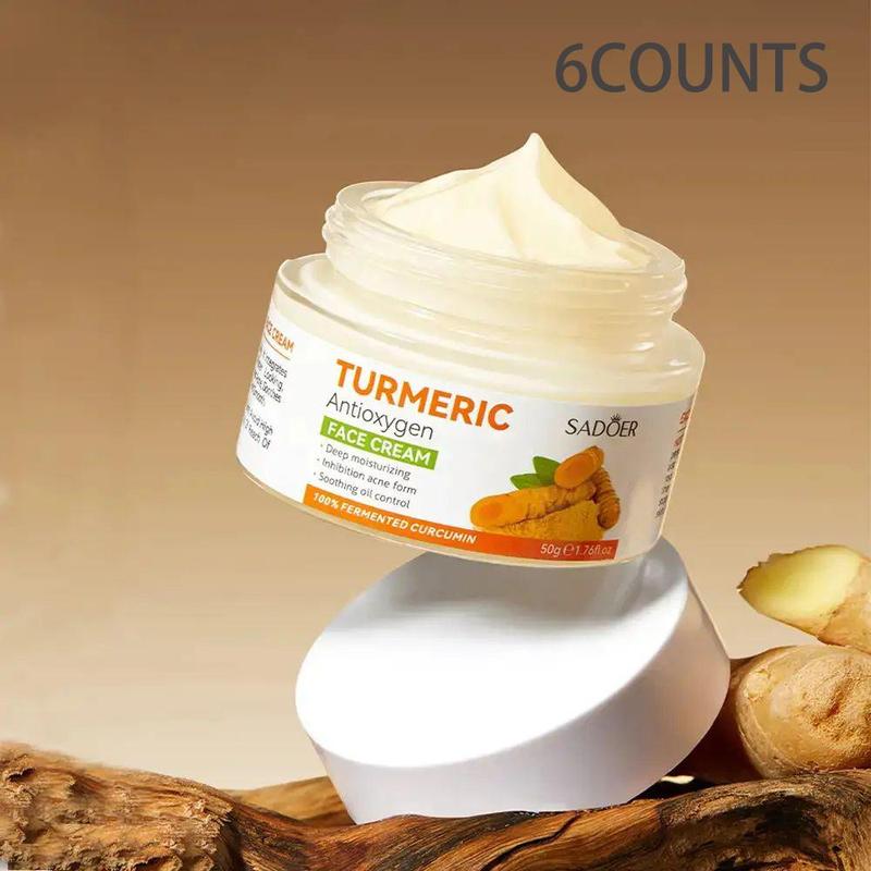 SADOER Turmeric Skincare Cream, Moisturizing Face Cream, Turmeric Facial Lotion, Skin Radiant Improving Facial Cream, Gentle Skincare Face Lotion for Women and Men, Face Care Products, Hydrating Skin Care Products