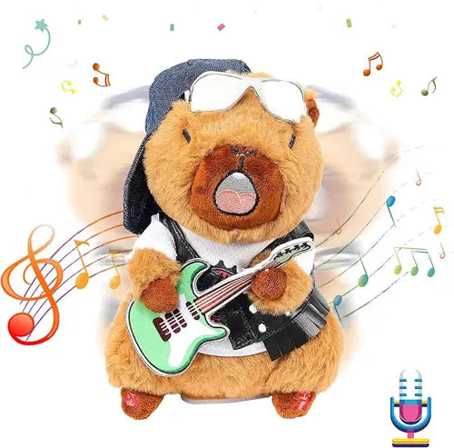 2024 Talking Capybara toys, dancing capybara stuffed animals, interactive toys mimicking capybara plushies repeating what you say, music fun toys singing birthday gifts.