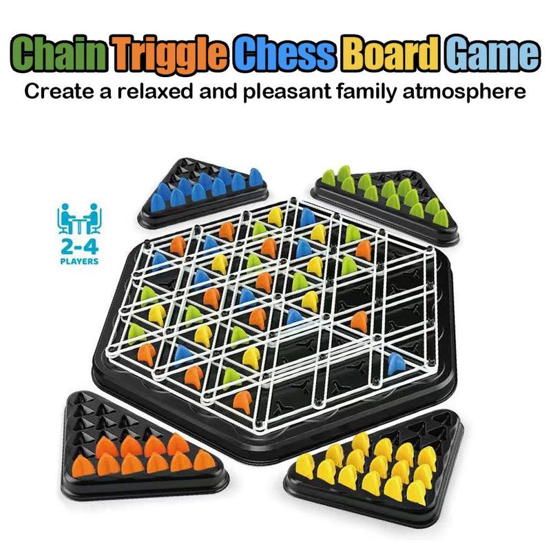 Triangle Chess Game, 1 Set Trigger Rubber Belt Game, Desktop Interactive Game, Party Leisure Interactive Game Props, Birthday Gift