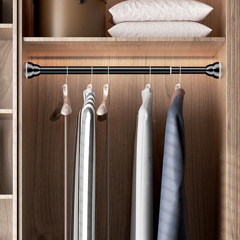 Stainless Steel Shower Curtain Rod, Punch Free Adjustable Rod, Multifunctional Telescopic Rod for Closet Balcony