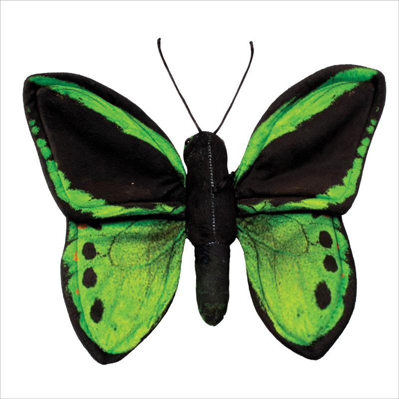 Real Planet Green & Black Butterfly Realistic Plush Stuffed Animal