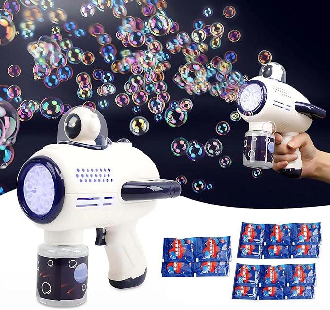 [Pradory]Automatic Bubble Machine Astronaut Styling 10000+ Bubbles with Colorful Lights Per Min 360¡ãNo Leak,Bubble Blaster Party Favors, Summer Toy, Outdoors, Birthday Gift