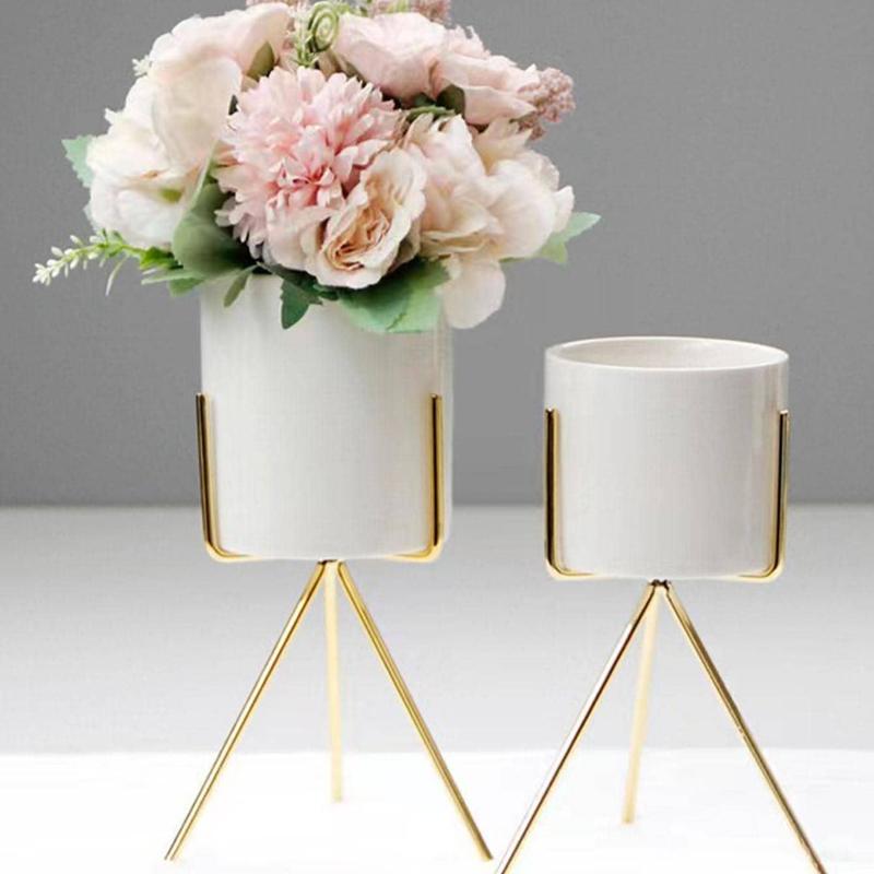 Ceramic Flower Pot Stand, Nordic Style Minimalistic Plant Stand, Home Decorative Plant Holder For Home Garden Decoration