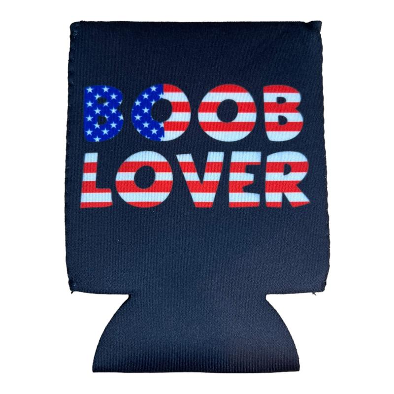 Boob Lover Can sleeve beer can holder sleeve party summer beach boating gift College dorm party Bachelor party bachelorette party White Elephant Gift Gag Gift Can Coolie Drinkware American Flag Beverage Mug Tumbler Cup Bottles