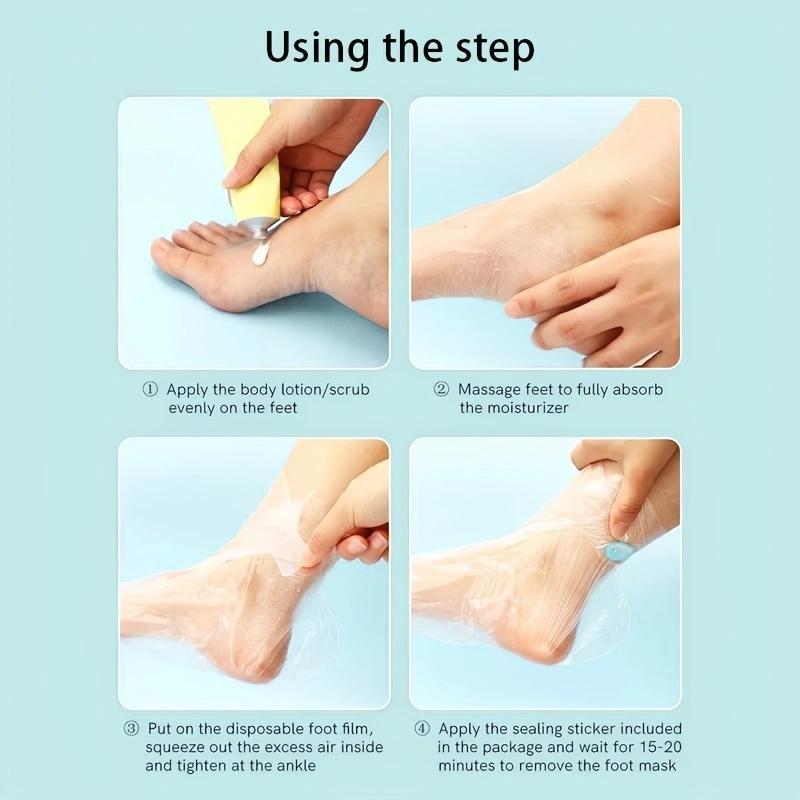 Plastic Disposable Socks, 100pcs Clear Paraffin Wax Bath Liners for Feet, Disposable Foot Cover, Foot Care Socks