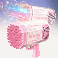 Light-Up Bubble Gun with 69 Holes - Creates Thousands of Colorful Bubbles for Kids and Adults | Perfect for Outdoor & Indoor Parties, Birthdays, Weddings, Summer Fun - Pink Bubble Machine Gift bobblemaker juguete de