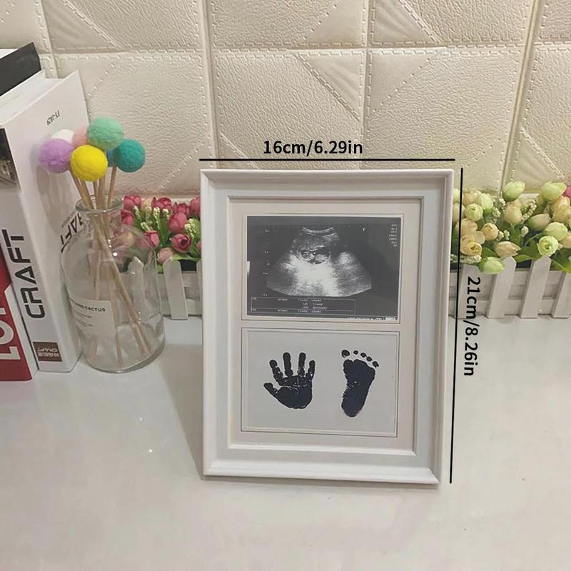 Baby Handprint Footprint Ink Pad with Photo Frame Set, DIY Photo Frame Set for Boys Girls Newborn Baby, Men Gifts, Home & Room Decor