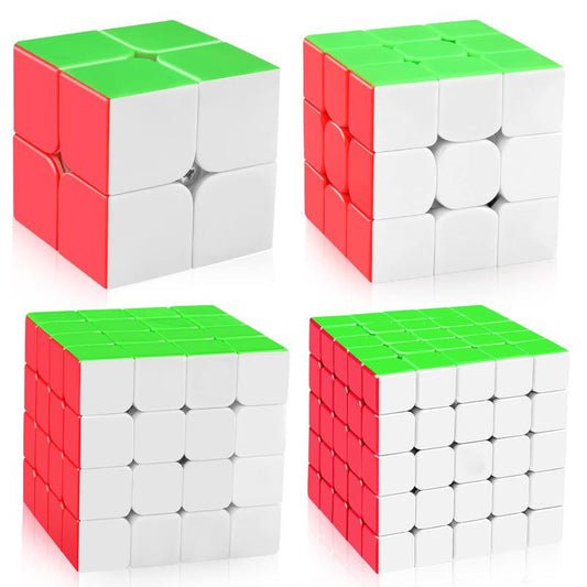 D-FantiX Speed Cube Set, Meilong MF2S 2x2 MF3S 3x3 MF4S 4x4 MF5S 5x5 Stickerless Speed Cubes Bundle with Gift Box rubixcubegame