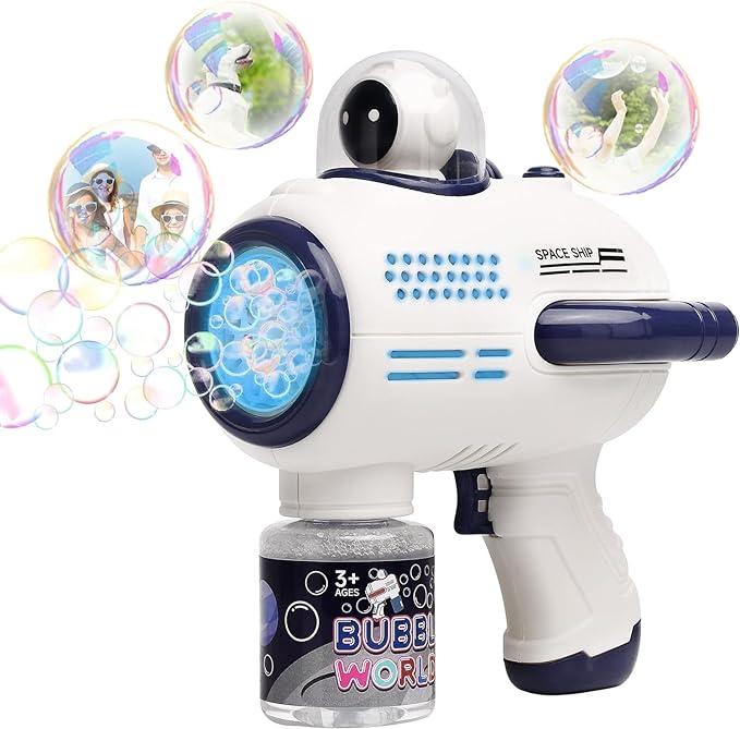 [Pradory]Automatic Bubble Machine Astronaut Styling 10000+ Bubbles with Colorful Lights Per Min 360¡ãNo Leak,Bubble Blaster Party Favors, Summer Toy, Outdoors, Birthday Gift