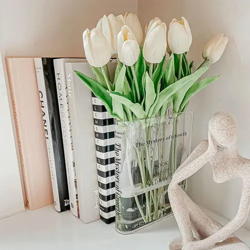 Bookend Vase for Flowers, Cute Bookshelf Decor, Unique Vase for Book