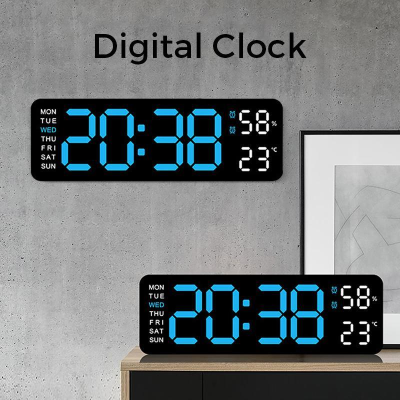 Modern Simple Digital Clock, Multifunctional Hangable Alarm Clock for Halloween, Large Digital Clock with Alarm Function, Suitable for Home Office Bedroom [Battery Required, without Battery]