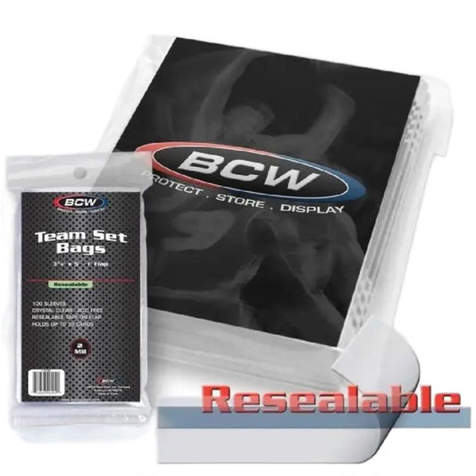 BCW 100 count Resealable Team Bags