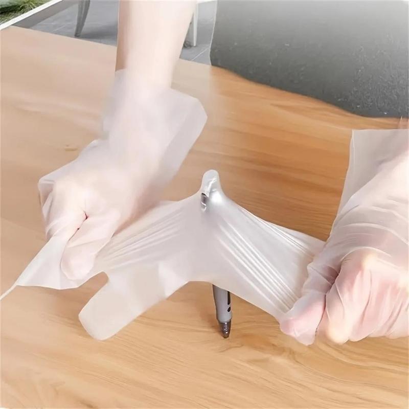 100pcs Removable Disposable Gloves, Clear Plastic Gloves, Durable Cleaning Gloves