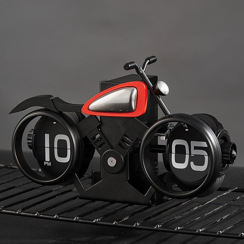 Motorcycle Shaped Flip Clock,?1 Count?Digital Flip Down Clock, Desktop Clock, Mechanical Clock, Home Decor?(Battery Required, Battery Not Included)