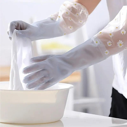 Long Sleeve Cleaning Gloves, 1 Pair Reusable Dishwashing Gloves, Kitchen Cleaning Gloves, Household Cleaning Supplies, Kitchen Essentials