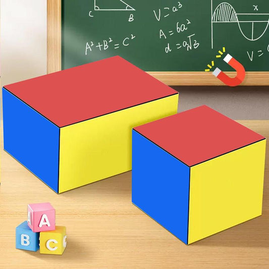 Cube & Cuboid Mathematics Teaching Aids (2 Counts/set), Detachable Frame Model, Geometric Magnetic Small Cube Expansion Diagram, Edge Length & Surface Area Demonstrator, Student Learning Aids