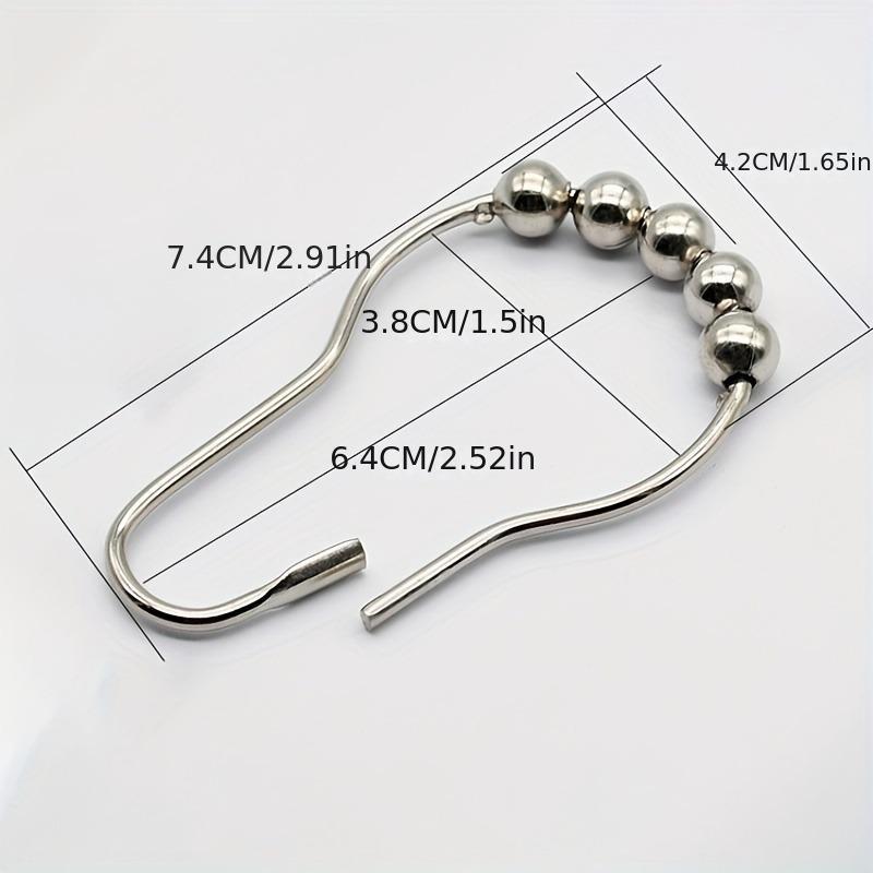 12pcs Metal Bathroom Shower Curtain Hook, Curtain Hook Ring, Rustproof Shower Curtain Ring for Bathroom Shower