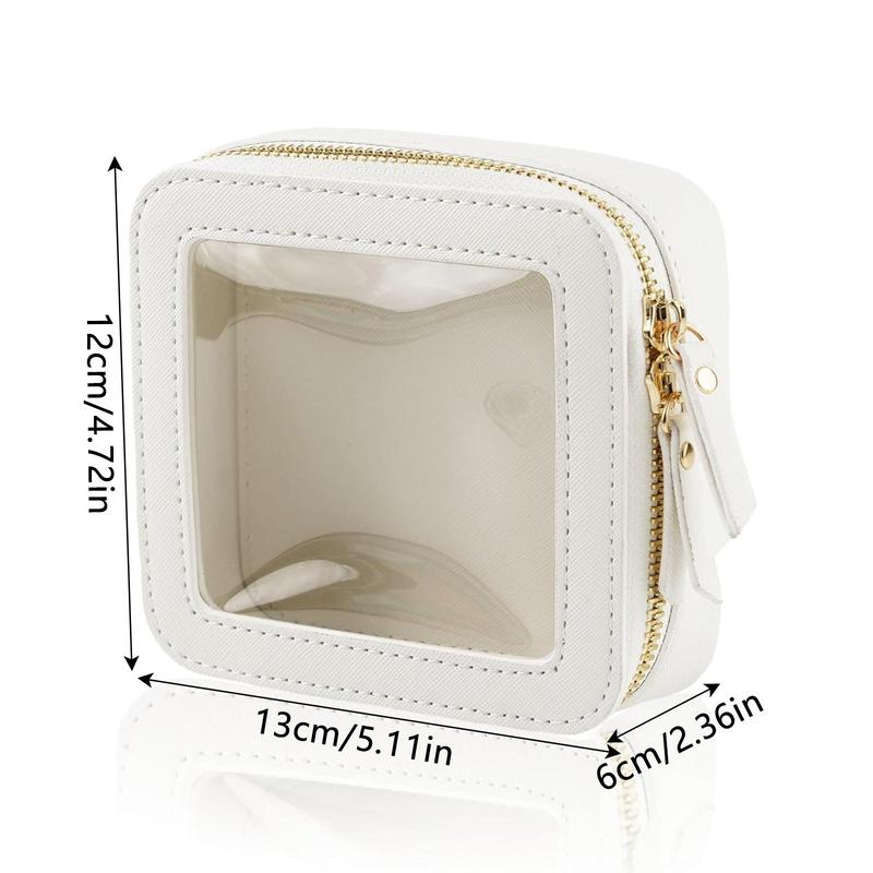 Clear Makeup Bag, Cute Small Travel Cosmetic Bag, Zipper Makeup Organizer Pouch with Visual Window for Women & Girls, Cute Girly Accessories for Vanity, Travel Essentials, Summer Gift, Fall Decor