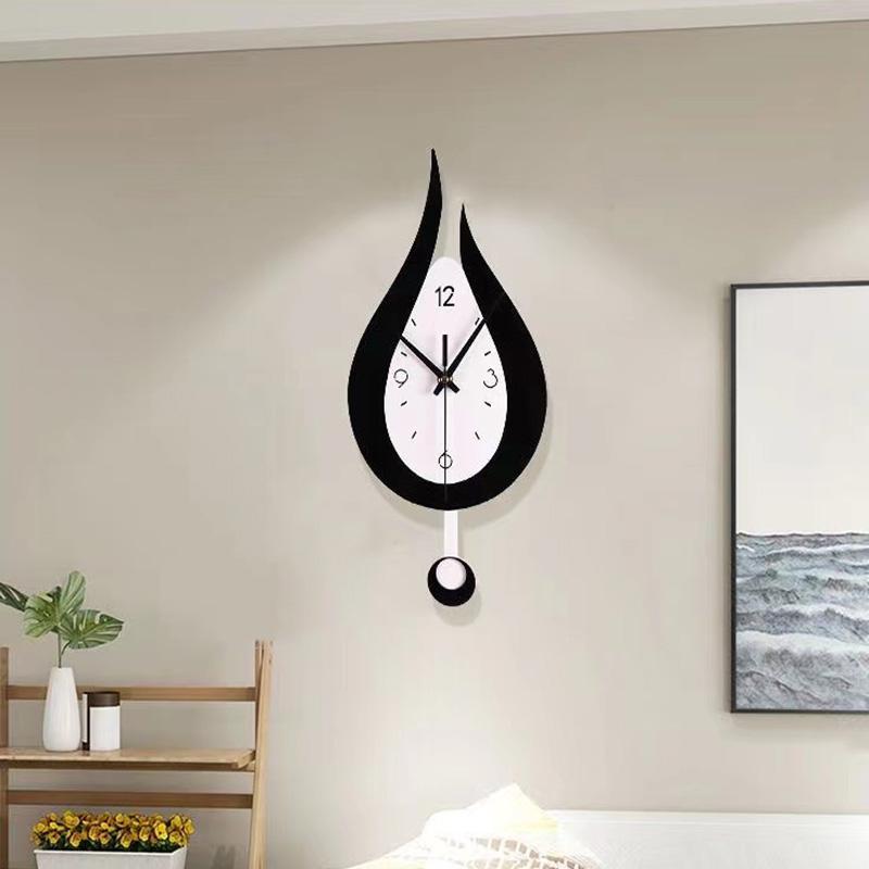 Creative Water Drop Shaped Swinging Wall Clock, 1 Count Modern Irregular Design Acryl Wall Clock For Home Decor