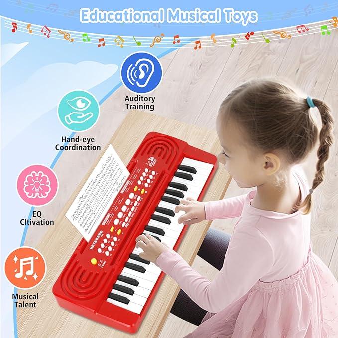 Kids Toy Piano Keyboard for Kids Music Toys for 3+ Year Old Electronic Keyboard Piano for Beginners Kids Piano With Microphone Toys for 3 4 5 6 7 8 Year Old Boys Girls Gifts Ages 3-8