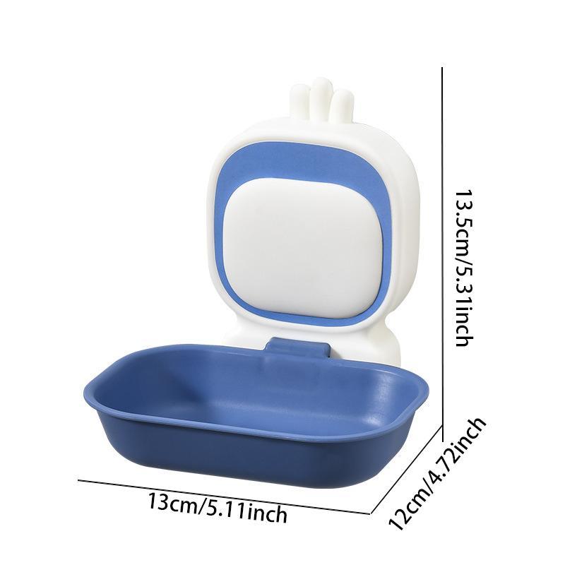 Cute Cartoon Shaped Wall Mounted Soap Dish, 1 Piece Punch Free Soap Holder, Portable Soap Storage Box for Bathroom Kitchen