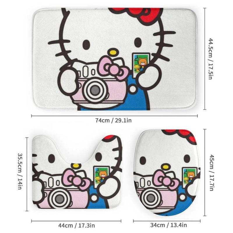 HelloKitty Shower Curtain Sets Lovely Bathroom Sets with Shower Curtain And Rugs