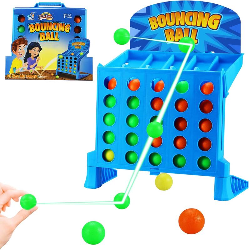 Bounce Balls Shots Games, Connect Four Jumping Ball Game, Bounce Ball Game Family Party Games, Funny Ball Tabletop Game Toys for Adults and Kids, Child Interaction Board Game Educational Toy for Family Travel Outdoor