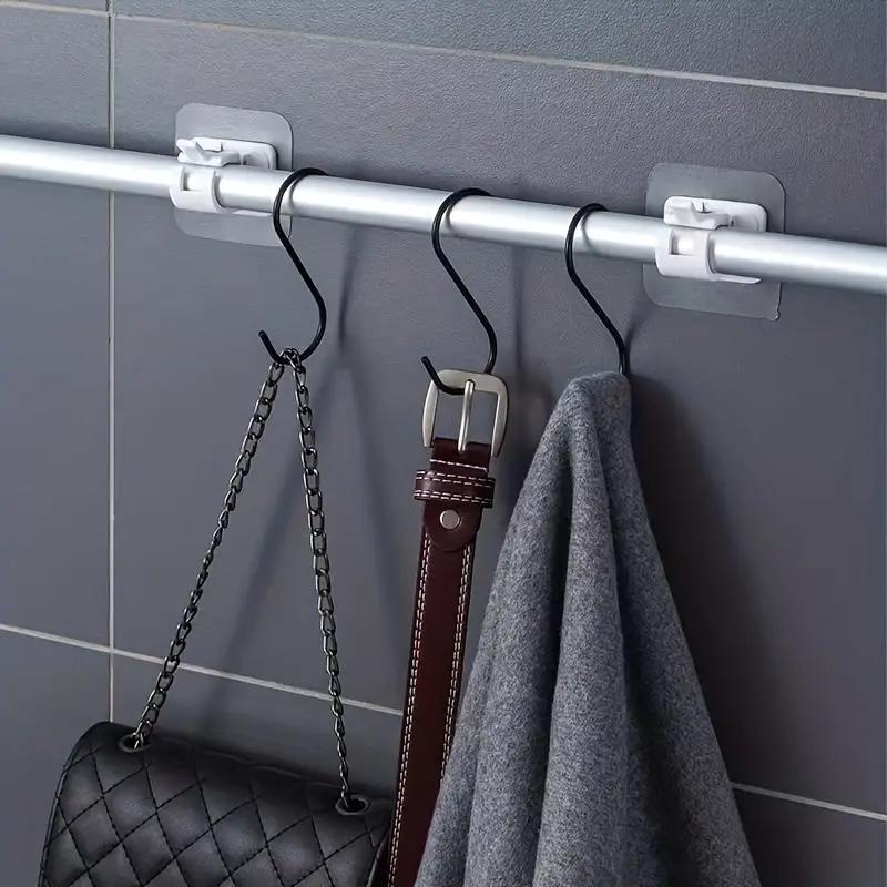 2pcs Punch-free Shower Curtain Rod Holder, Durable Shower Curtain Rod Hook,?Home Essentials,?Bathroom Supplies