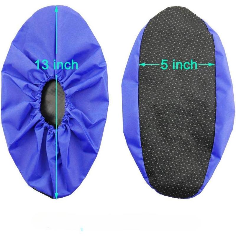 Reusable Boot & Shoe Covers Water Resistant Non Skid and Washable for to Keep Floors Carpets Footwear and Rooms Clean - 5 Pairs (Large, Blue) Disposable