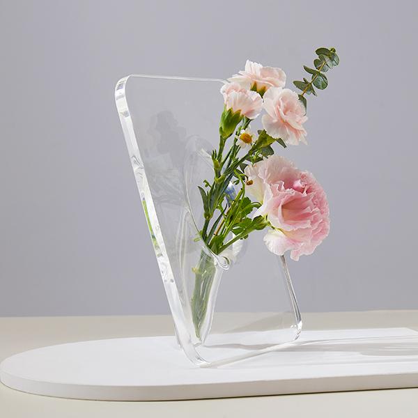 Frame Flower Vase - Clear Acrylic Vases for Flowers, Modern Art Vases for Home Decor, Unique Decorative Vases for Desktops Bookshelf Bedroom Living Room Wedding House Warming Gifts Ornaments