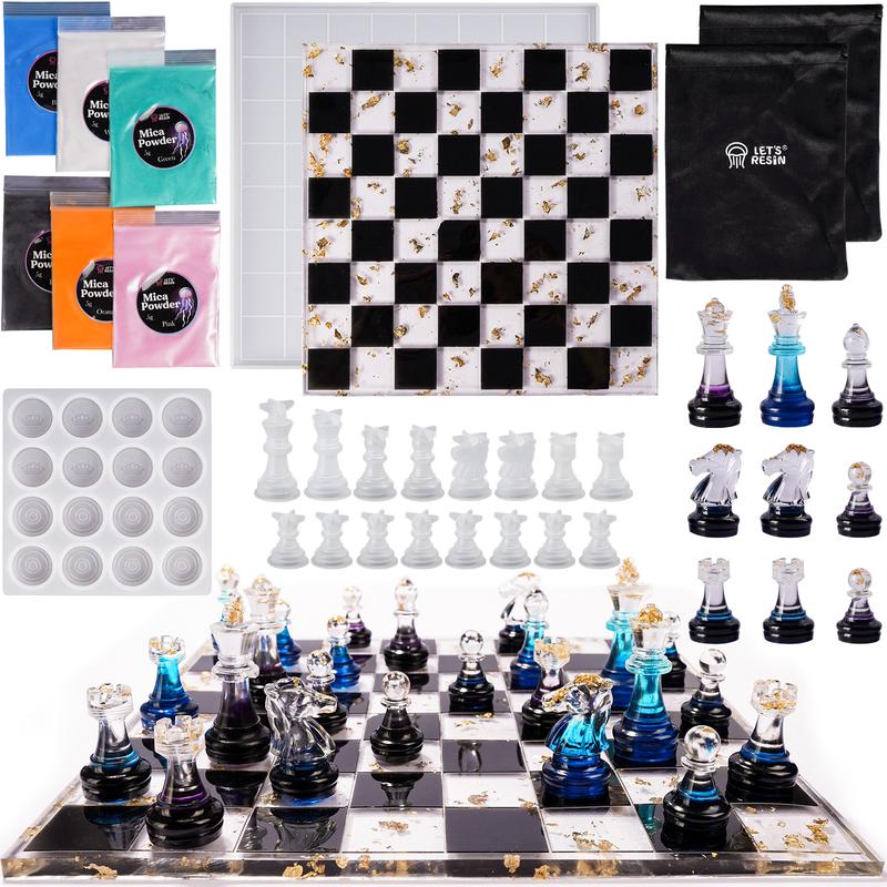 Resin Chess Set Silicone Molds, DIY Chess Board Game, Children's Day Gift Crafts - LET'S RESIN