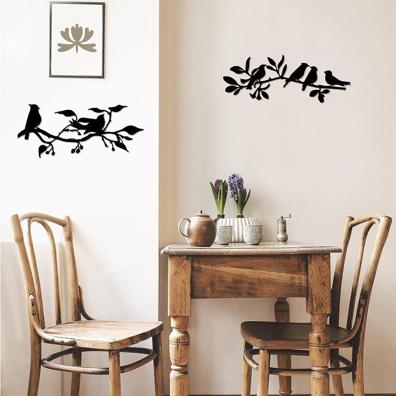 1 Piece/2pcs Mental Bird & Branch Wall Decoration, Modern Metal Wall Art for Home Office Bedroom Decoration