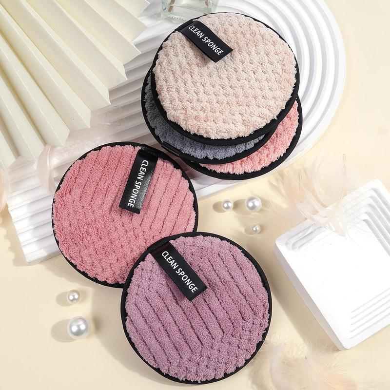 Makeup Remover Puff Set, 20pcs/set Including 5 Large Round+5 Large Square+5 Medium Round+5 Small Round Puffs, Makeup Remover Tool, Facial Cleaning Tool, Makeup Accessories