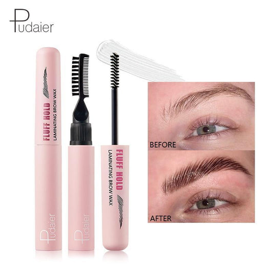 Pudaier Natural Eyebrow Wax for Music Festival Makeup, Tinted Double Ended Eyebrow Styling Gel with Eyebrow Comb, Portable Eyebrow Makeup Products For Women, Summer Gift