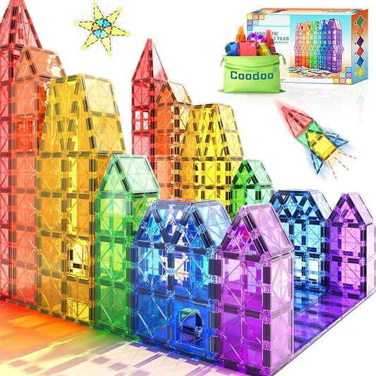 3D Magnetic Blocks Tiles, Magnetic Tiles Kids Toys STEM Magnet Toys for Toddler Magnetic Blocks Building Toys Preschool Learning Sensory Montessori Toys for 3+ Year Old Boys and Girls, Safe Creativity Toddler Kids Toys, Easter Toys for Kids