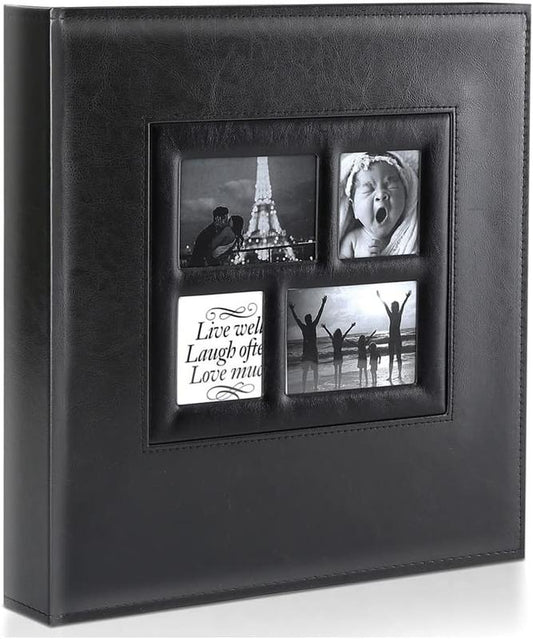 Photo Album 4x6 500 Pockets Photo, Extra Large Capacity Family Wedding Picture Albums Holds 500 Horizontal and Vertical Photos Black Decor Gift