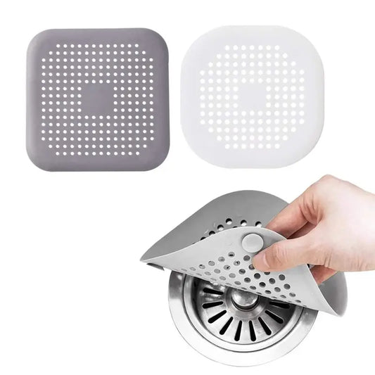 Sink Floor Drain Strainer Anti-Clog Silicone Cover Pad Shower Drain Hair Catcher