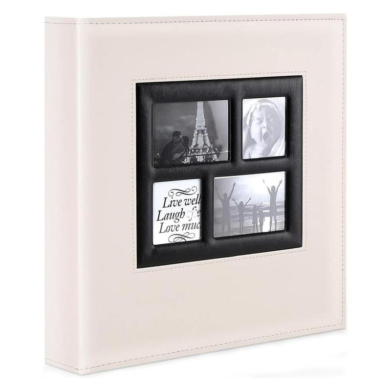 Large Capacity Photo Album, Leather Cover Wedding Family Photo Album, Holds 500 Horizontal and Vertical Photos